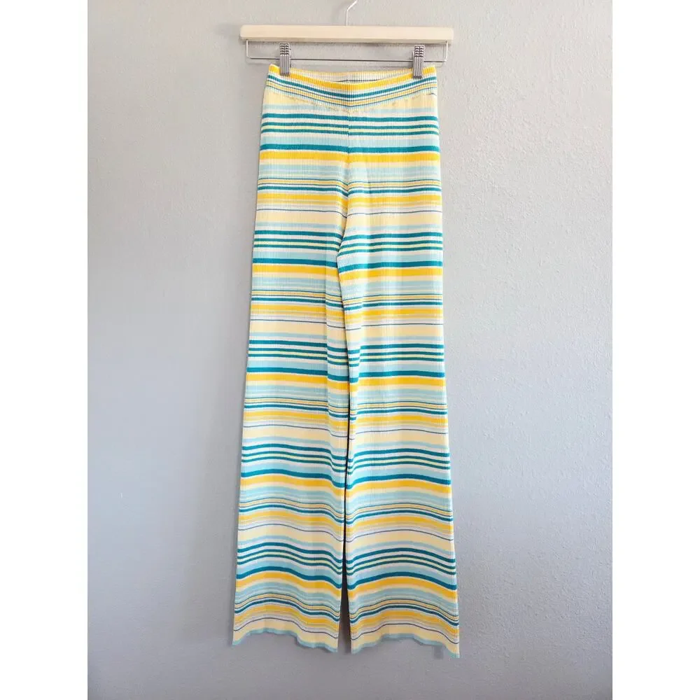 SUMMERY Copenhagen Noelle Ribbed Knit Stripe Top & Pants Set XS NWT